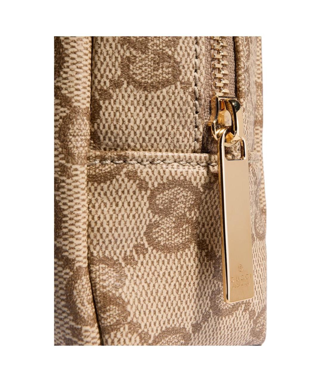 GUCCI Коричневая косметичка из канвы, фото 4