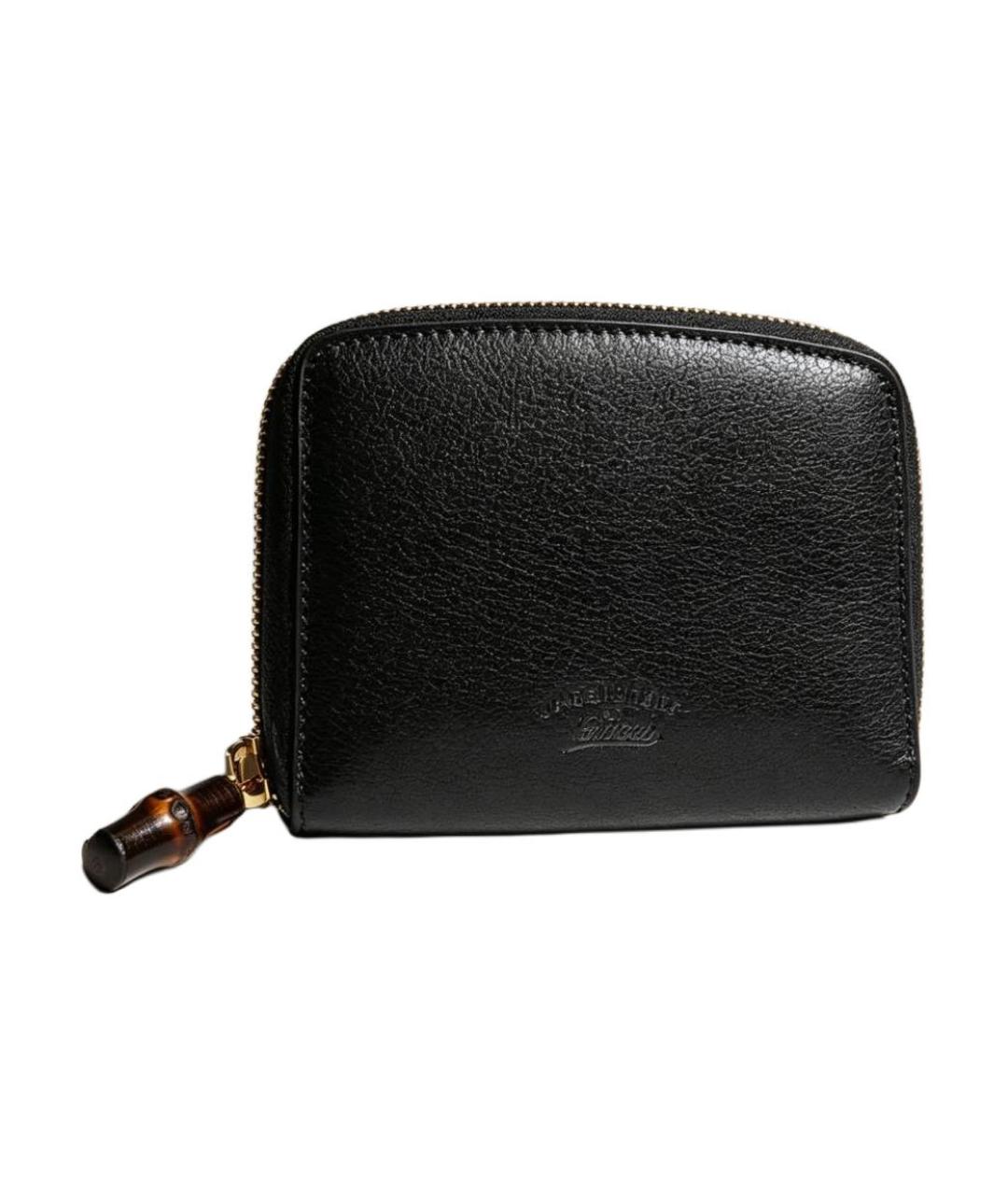 GUCCI Черный кожаный кошелек, фото 1