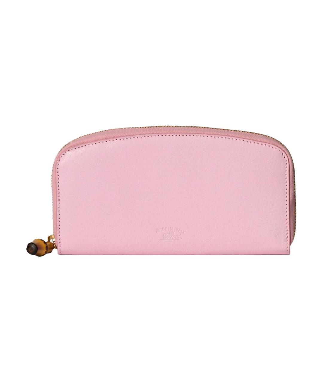GUCCI Розовый кожаный кошелек, фото 2