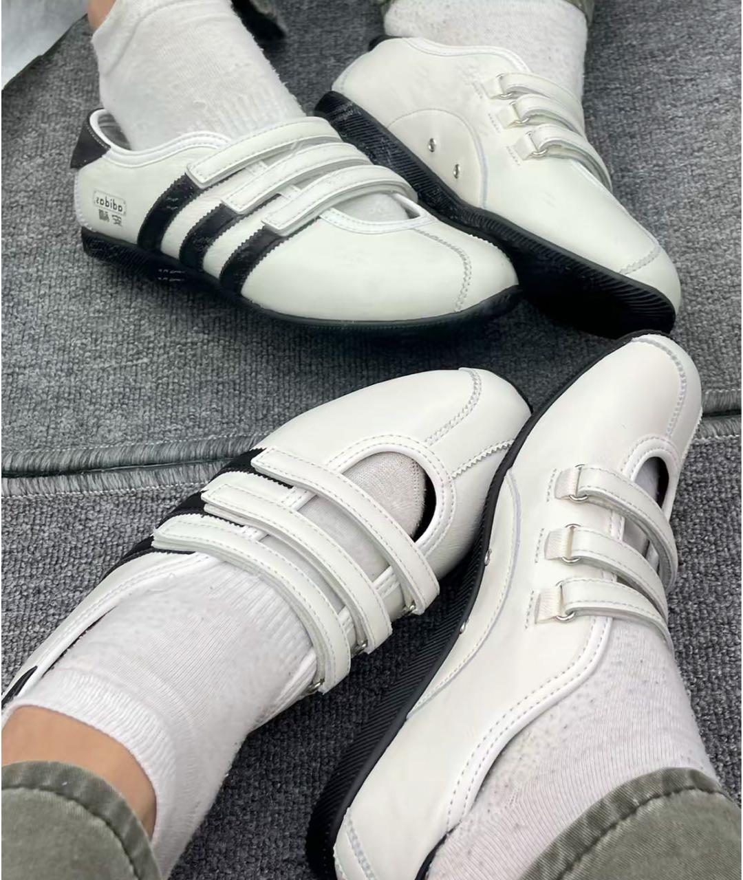 ADIDAS Белые кожаные балетки, фото 4