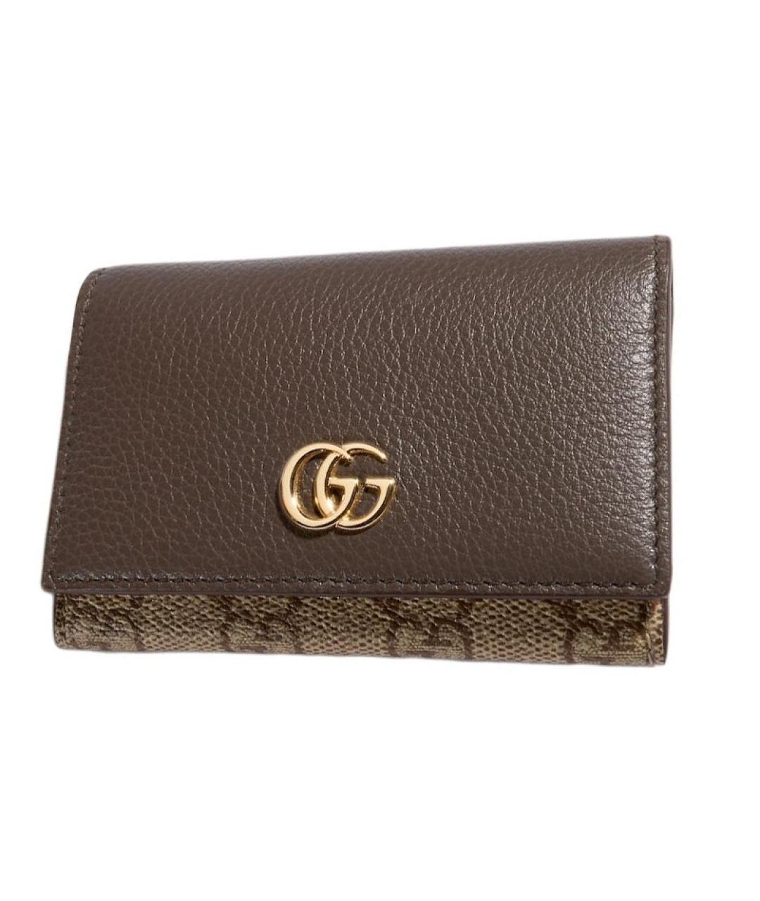 GUCCI Коричневый кожаный кардхолдер, фото 1