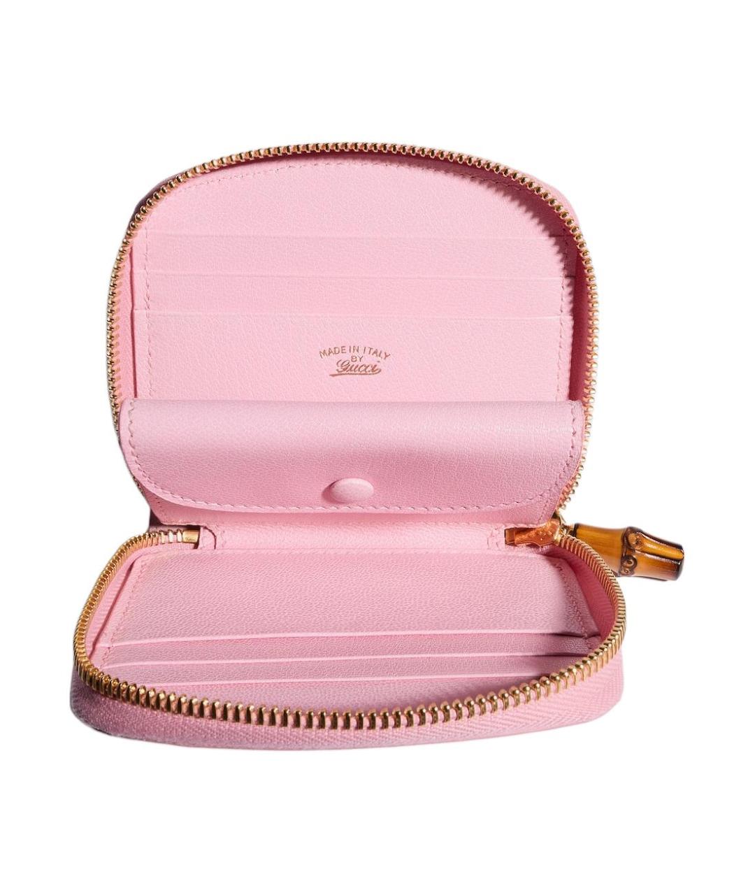 GUCCI Розовый кожаный кошелек, фото 2