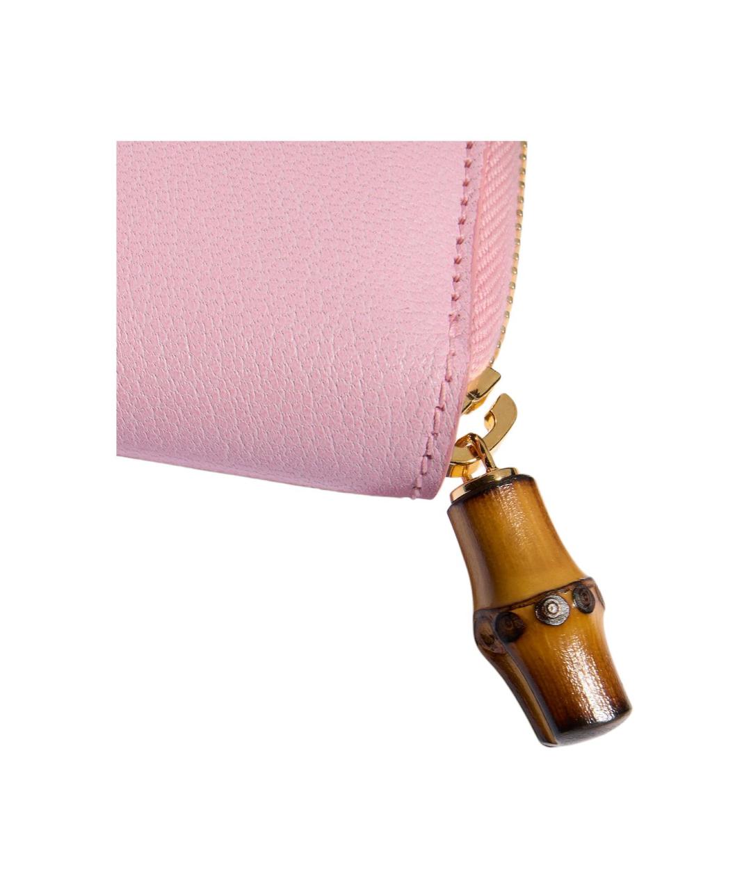 GUCCI Розовый кожаный кошелек, фото 4