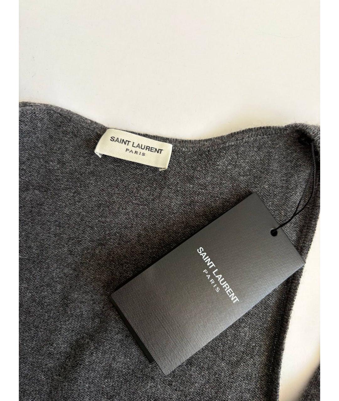 SAINT LAURENT Серая майка, фото 3