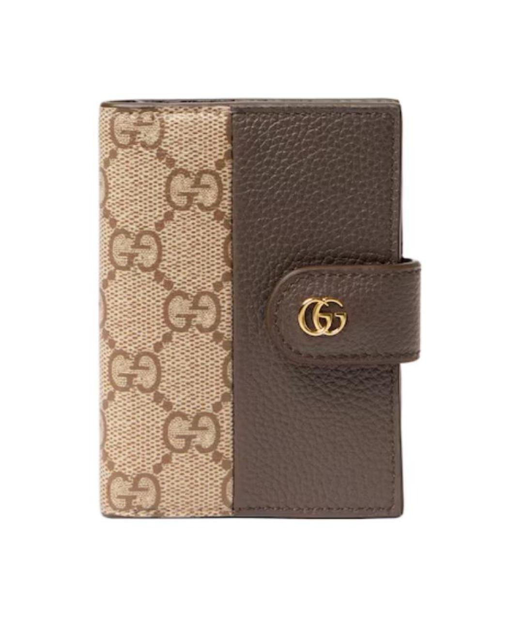GUCCI Коричневый кожаный кардхолдер, фото 1