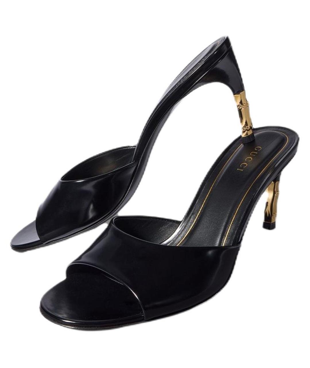 GUCCI Черные кожаные мюли, фото 5