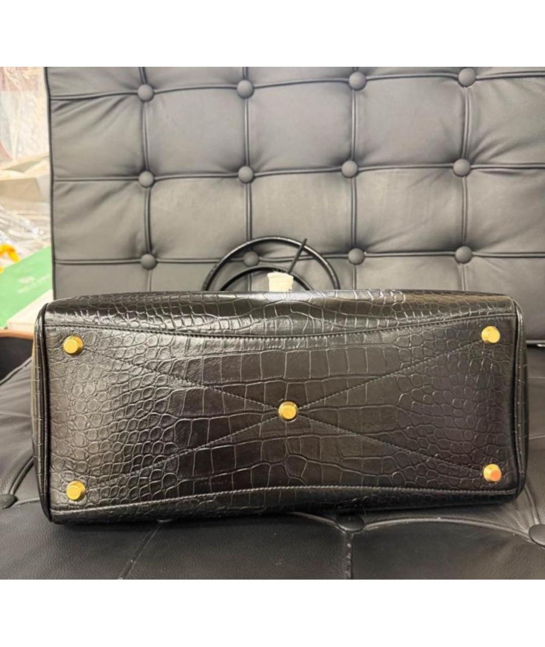 BALENCIAGA Черная кожаная сумка тоут, фото 6
