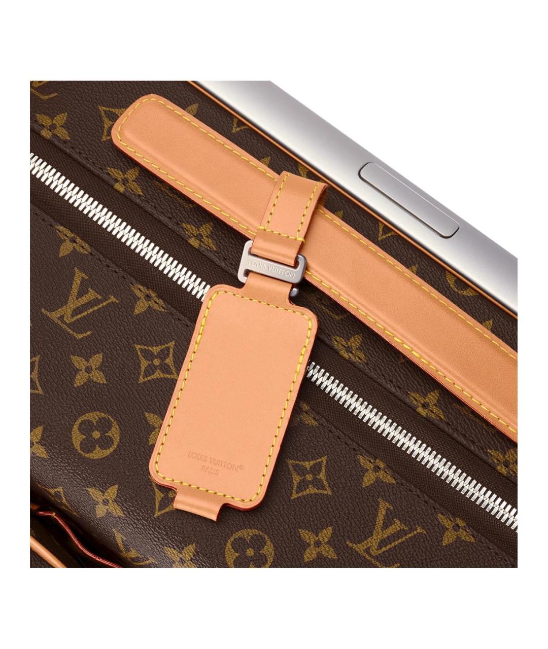 LOUIS VUITTON Коричневый чемодан из канвы, фото 5