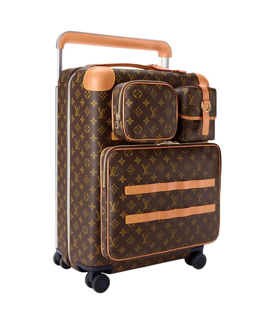 LOUIS VUITTON Коричневый чемодан из канвы, фото 2