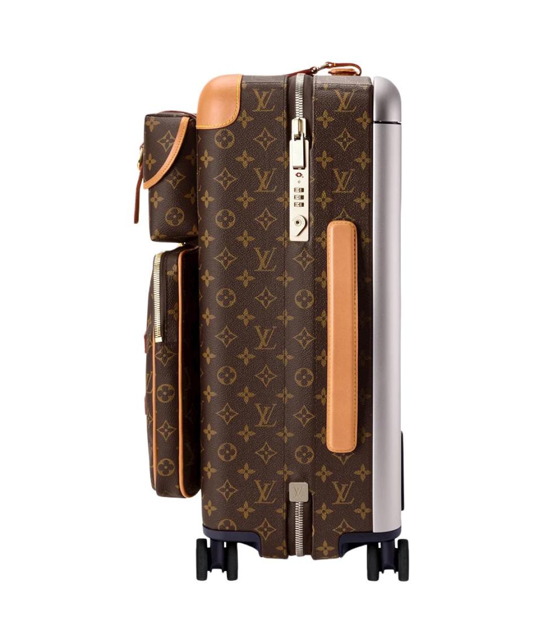 LOUIS VUITTON Коричневый чемодан из канвы, фото 3