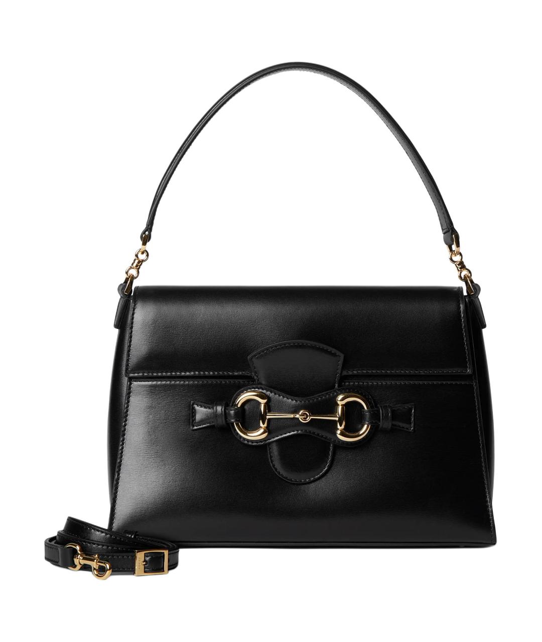 GUCCI Черная кожаная сумка через плечо, фото 2