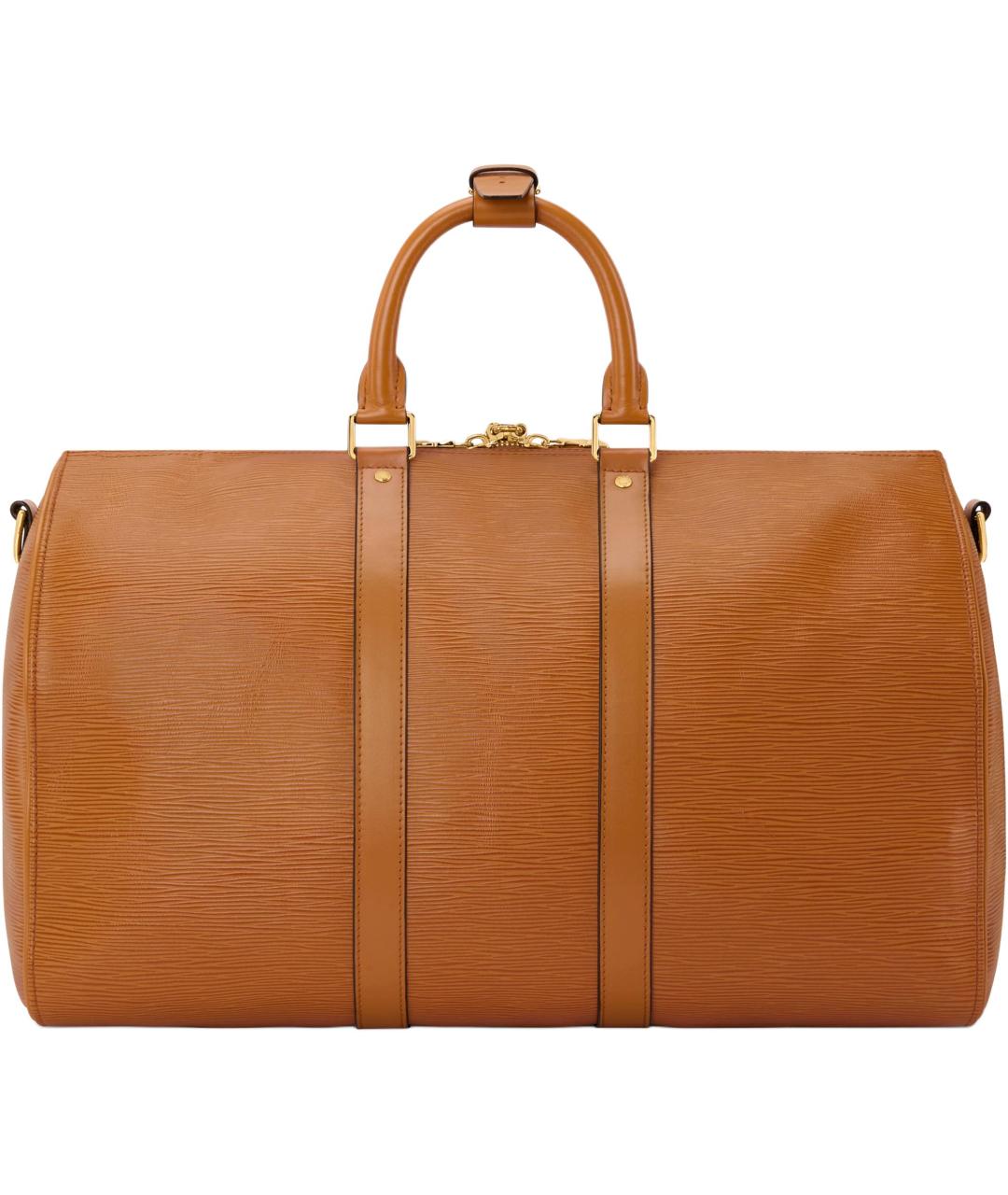 LOUIS VUITTON Коричневая кожаная дорожная/спортивная сумка, фото 3