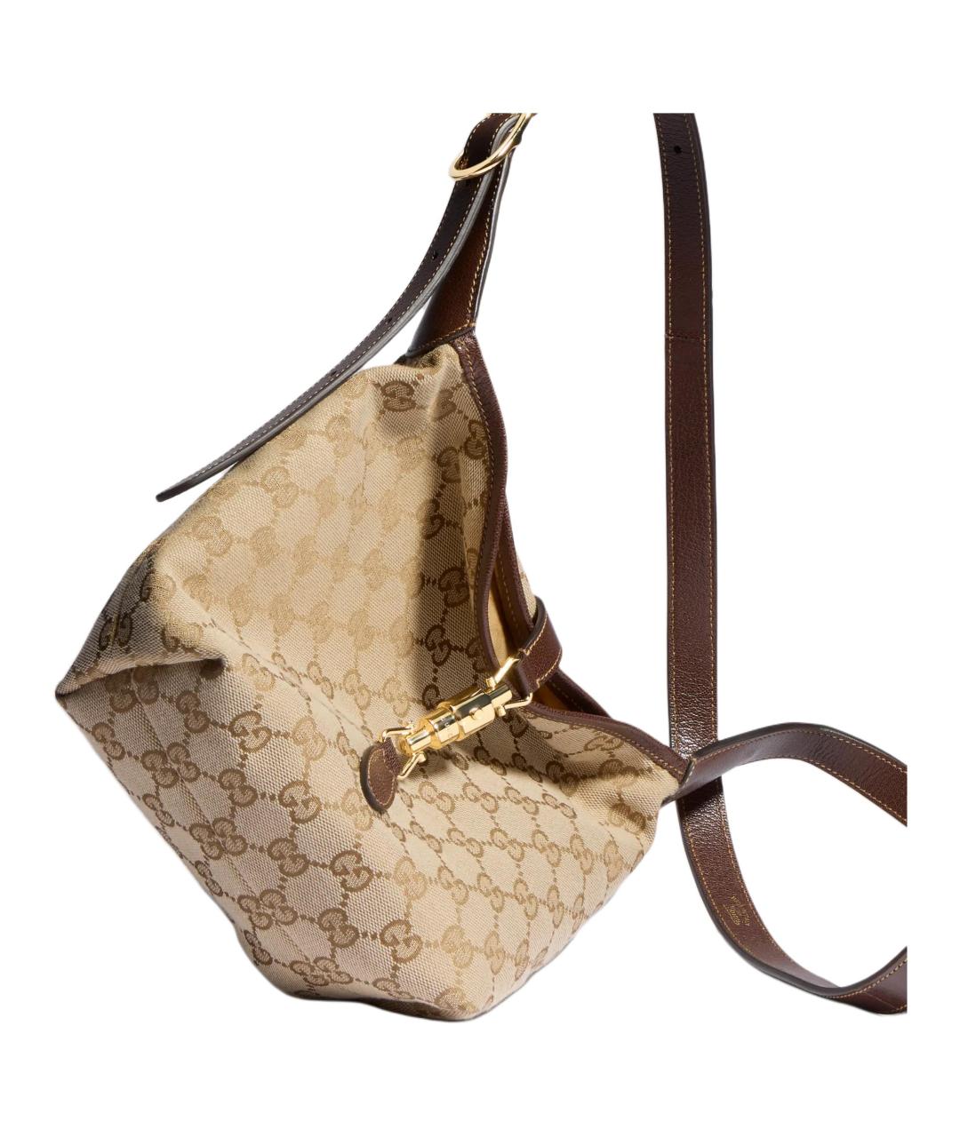 GUCCI Бежевая сумка через плечо из канвы, фото 4
