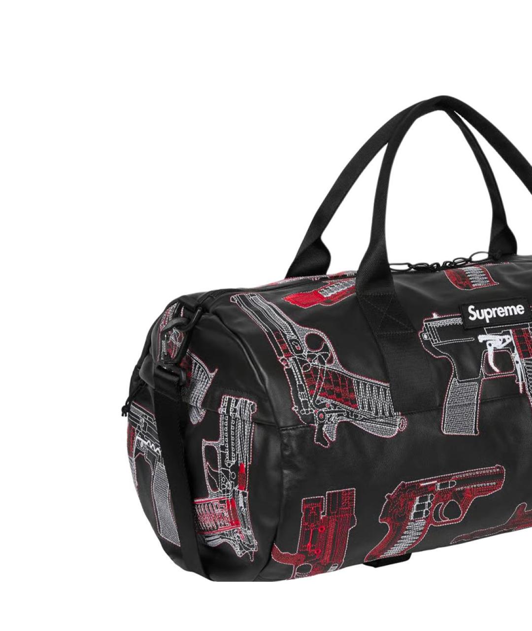SUPREME Черная дорожная/спортивная сумка, фото 3