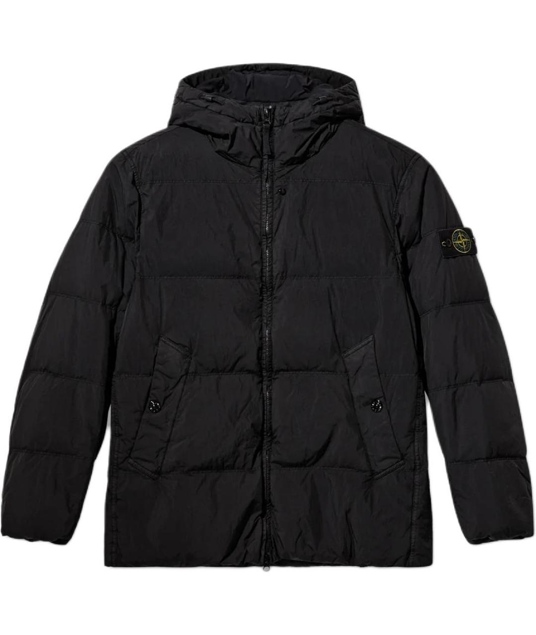 STONE ISLAND Черный пуховик, фото 1