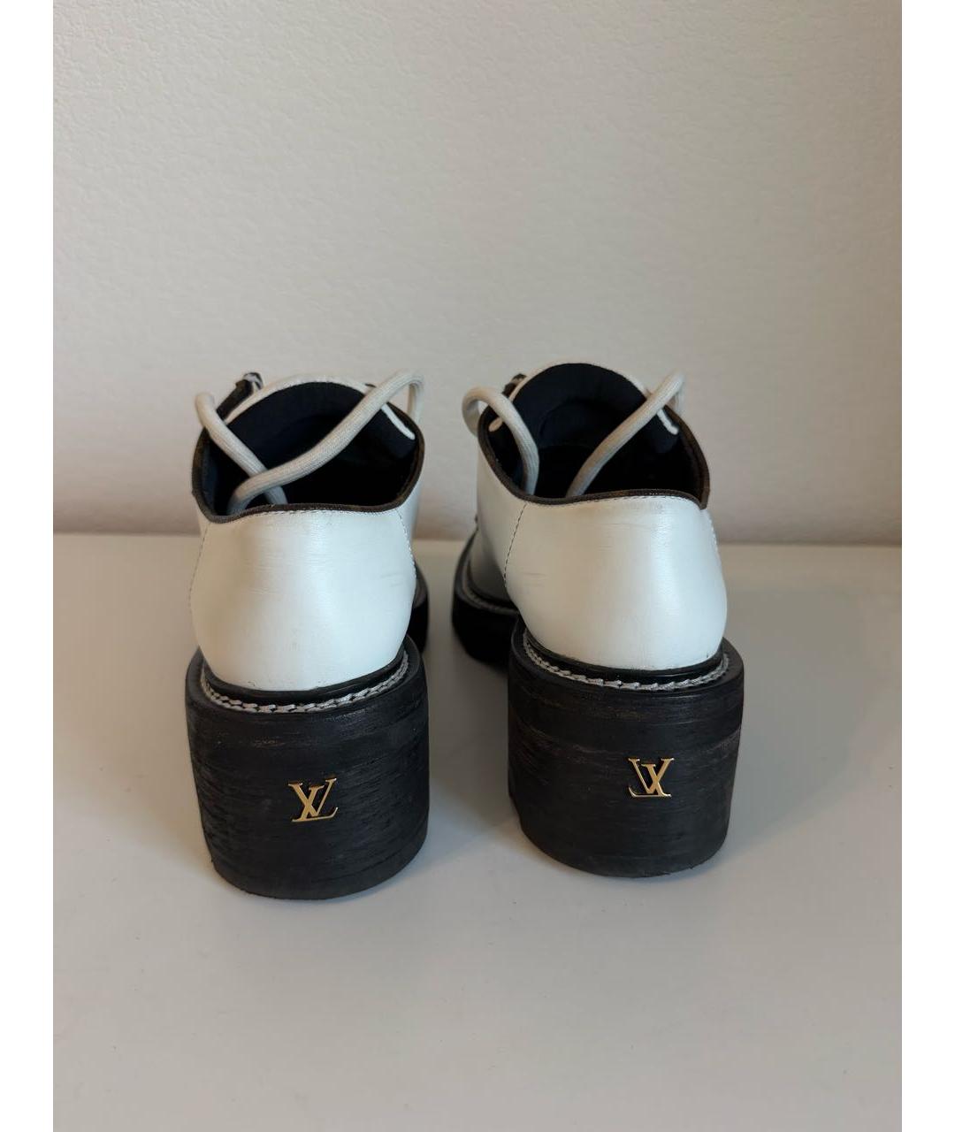 LOUIS VUITTON Белые кожаные брогги и оксфорды, фото 4