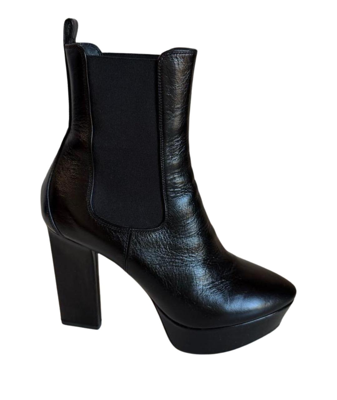 SAINT LAURENT Черные ботильоны из лакированной кожи, фото 1