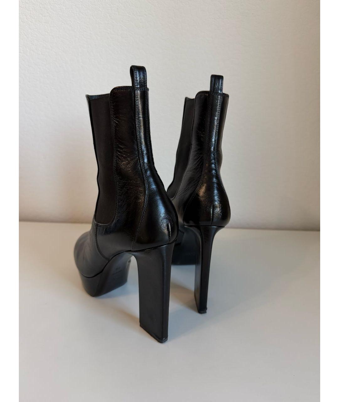 SAINT LAURENT Черные ботильоны из лакированной кожи, фото 4