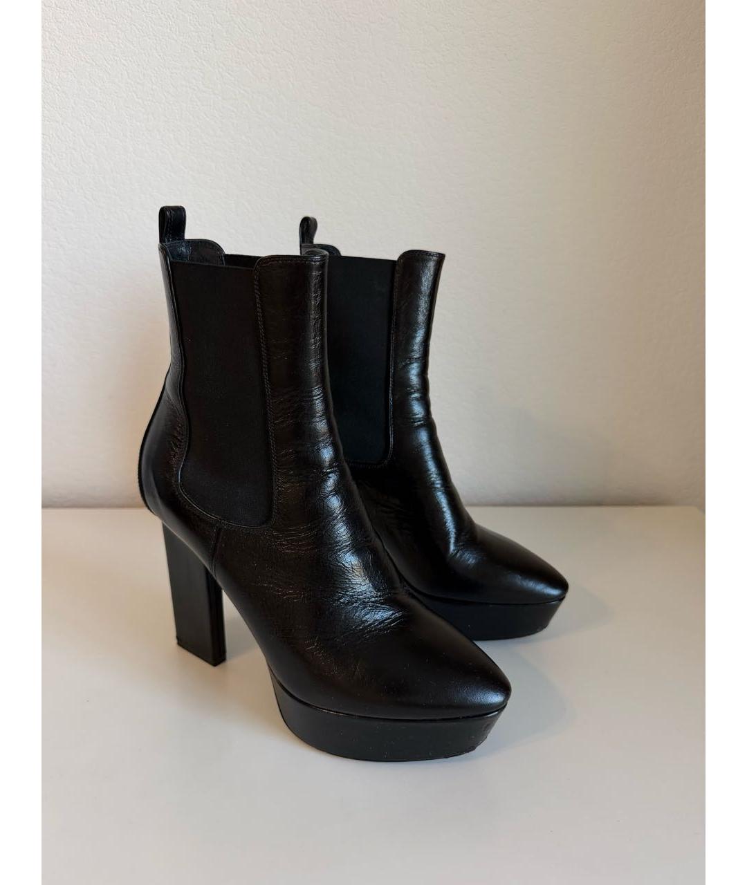 SAINT LAURENT Черные ботильоны из лакированной кожи, фото 2
