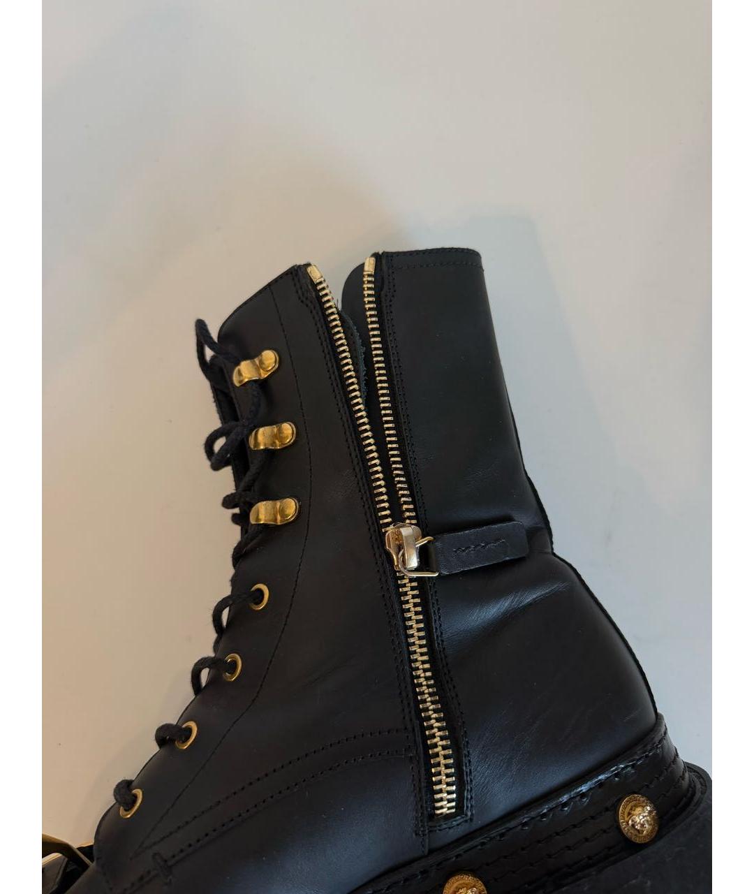 VERSACE Черные кожаные ботинки, фото 7