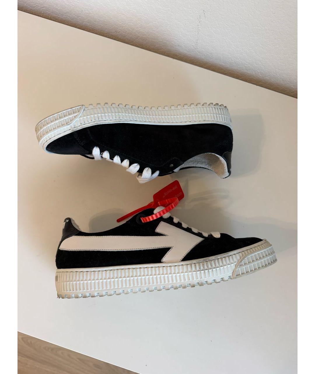 OFF-WHITE Черные текстильные кеды, фото 8