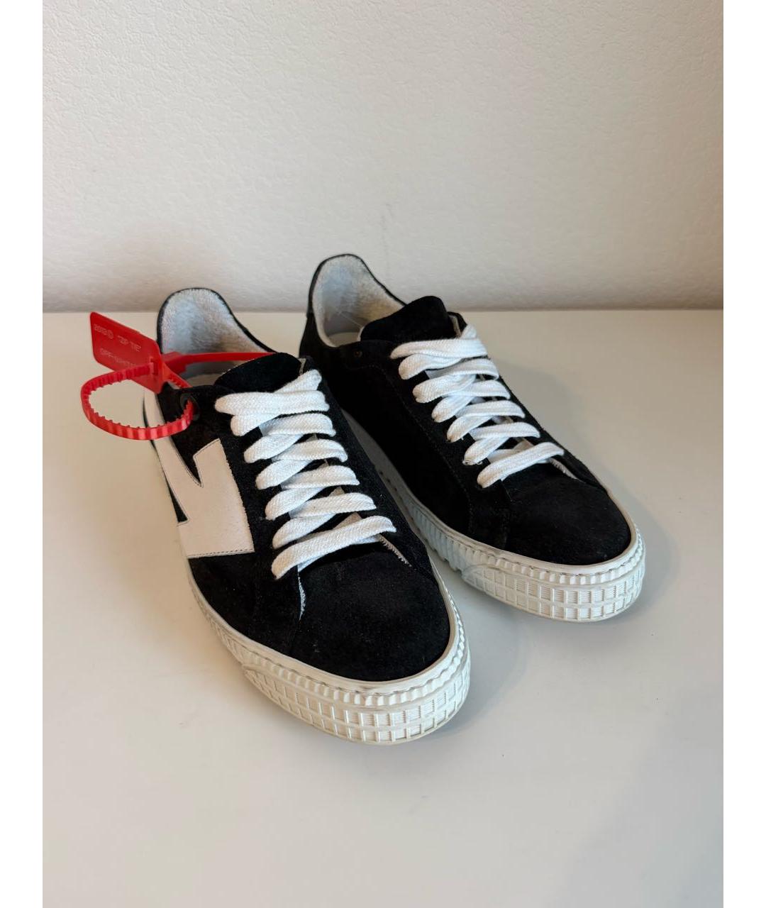 OFF-WHITE Черные текстильные кеды, фото 2