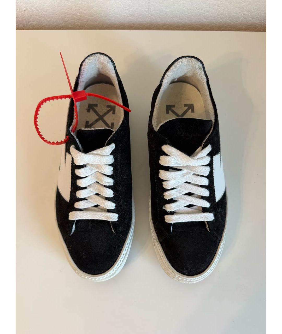 OFF-WHITE Черные текстильные кеды, фото 3