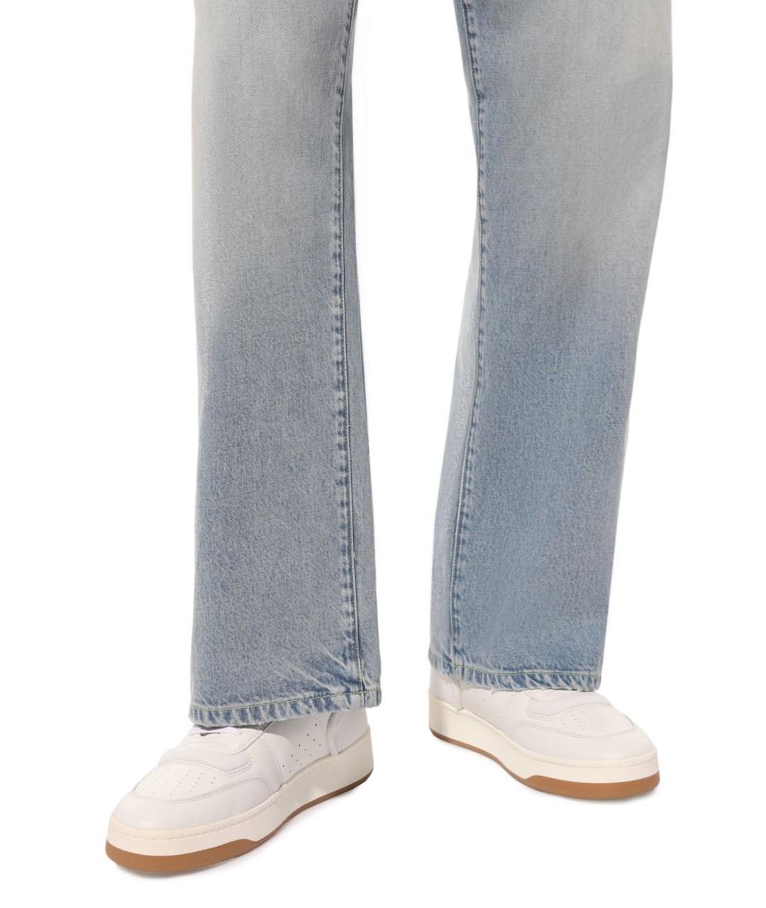 SAINT LAURENT Белые кеды из искусственной кожи, фото 5