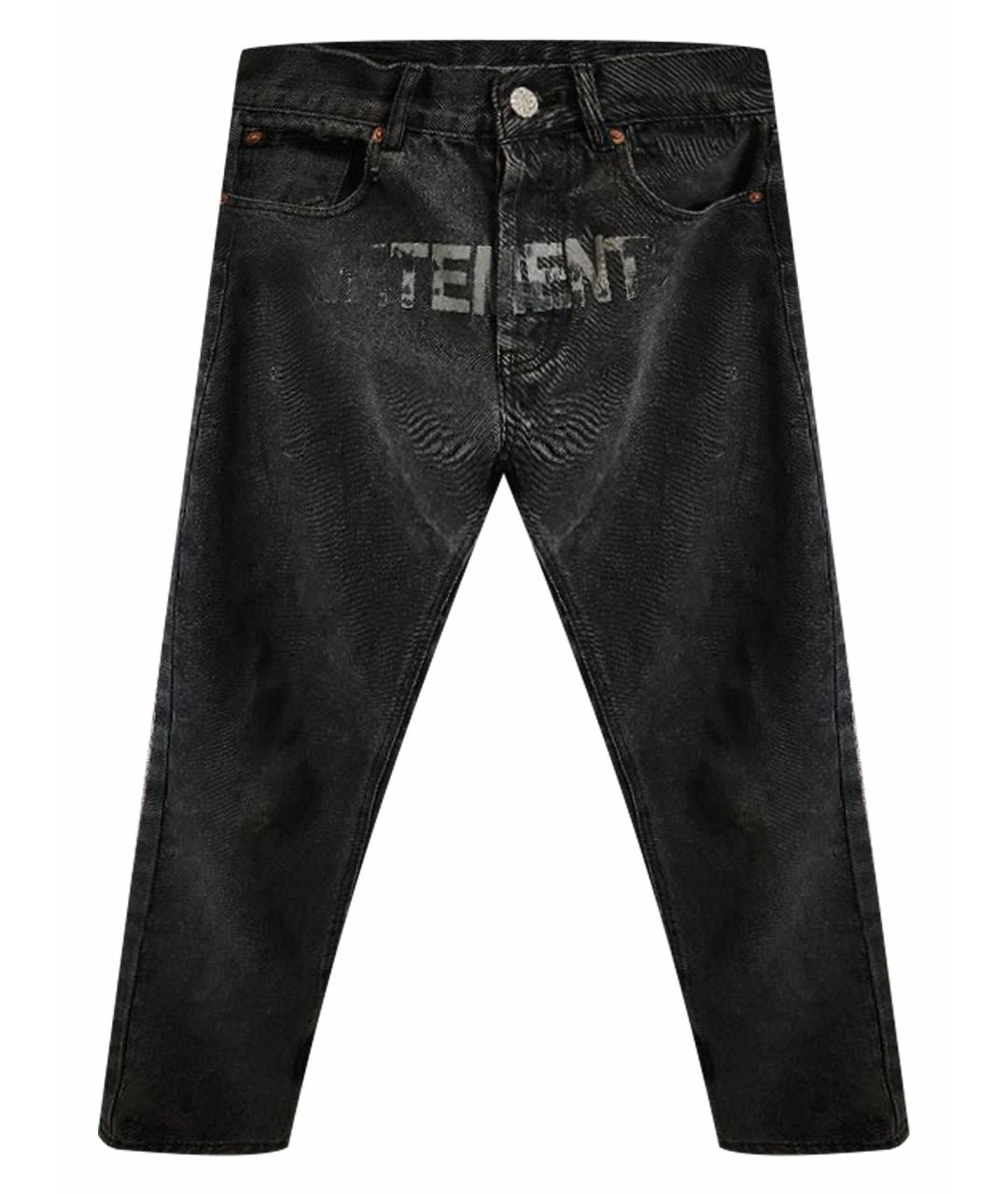 VETEMENTS Черные хлопковые прямые джинсы, фото 1