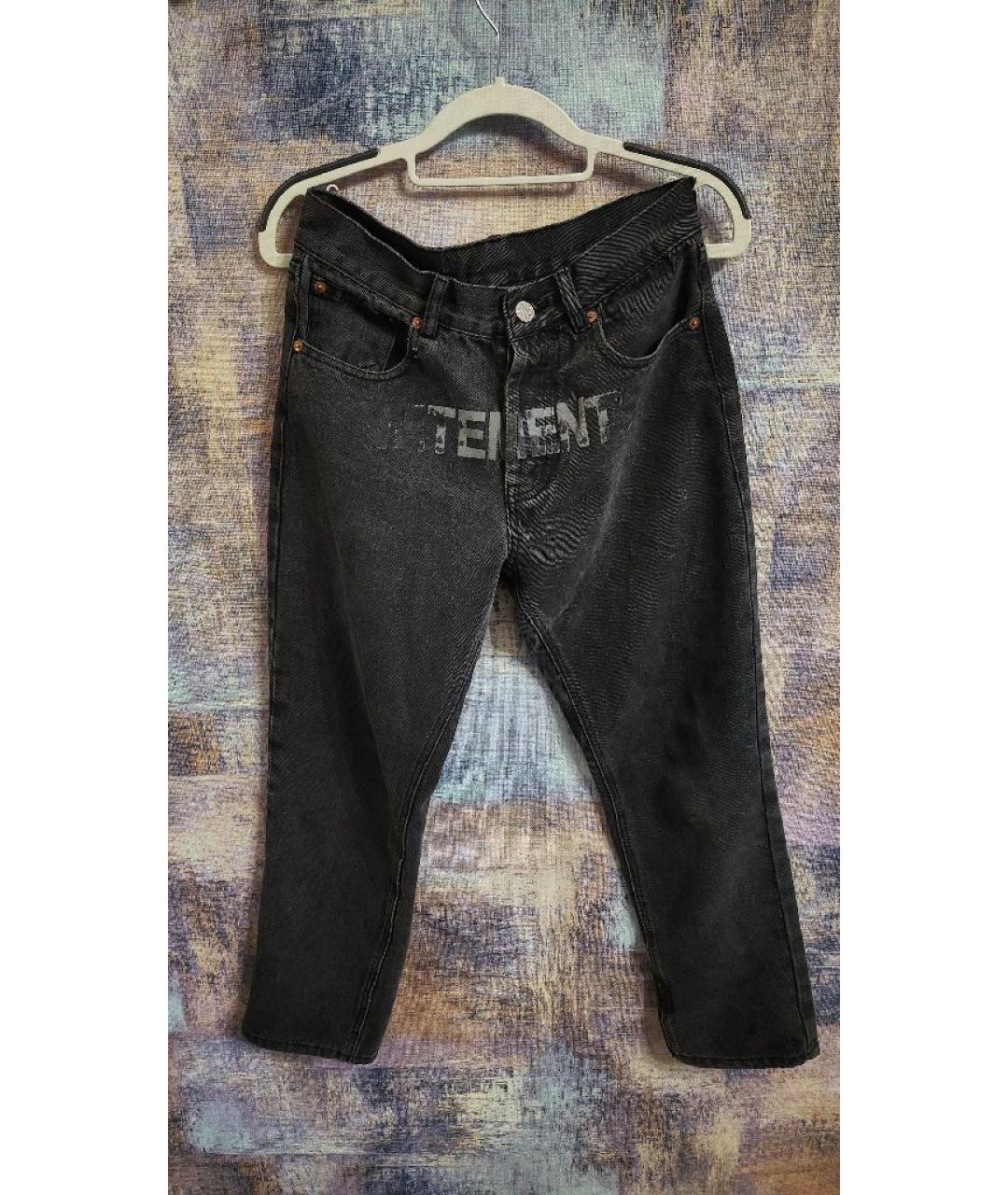 VETEMENTS Черные хлопковые прямые джинсы, фото 5