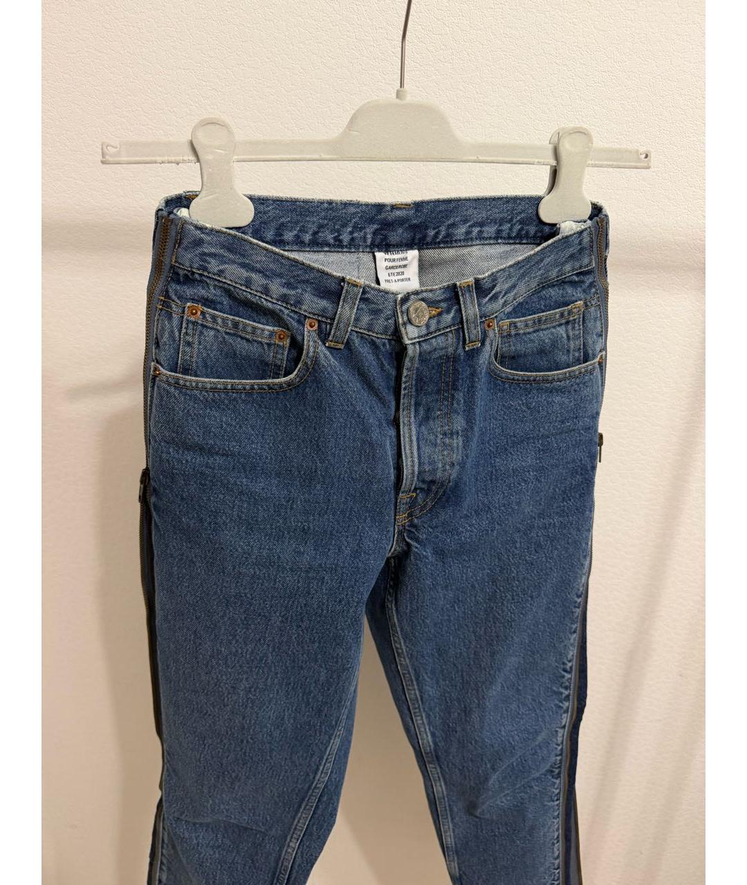 VETEMENTS Темно-синие хлопковые джинсы слим, фото 3