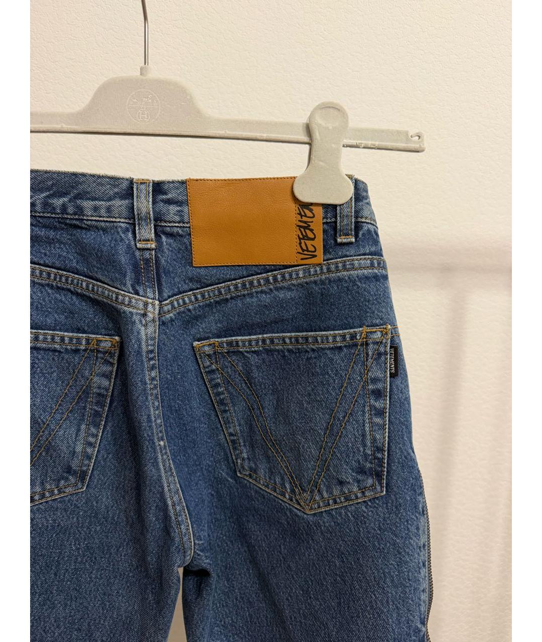 VETEMENTS Темно-синие хлопковые джинсы слим, фото 7