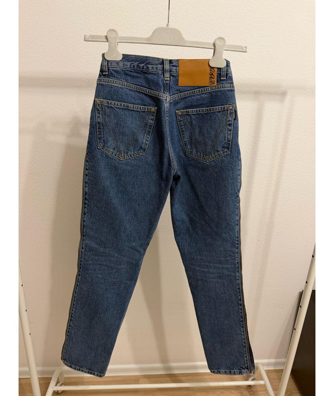 VETEMENTS Темно-синие хлопковые джинсы слим, фото 2