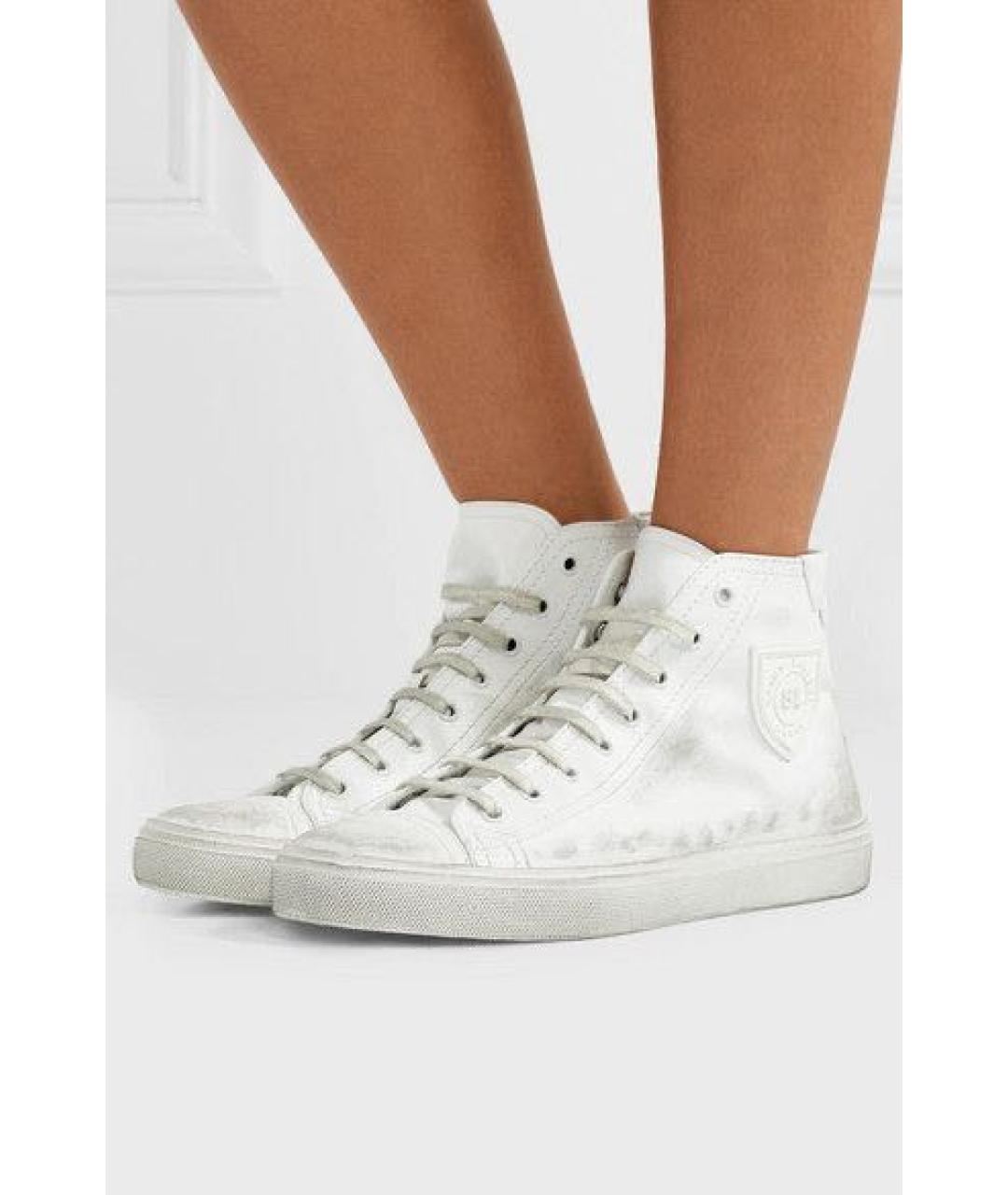 SAINT LAURENT Белые кожаные кеды, фото 5