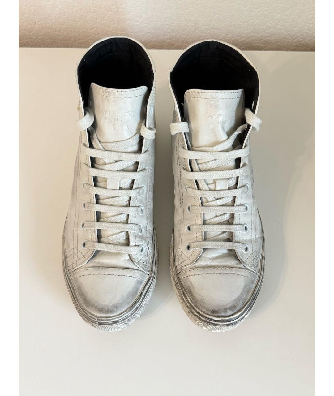 SAINT LAURENT Белые кожаные кеды, фото 3