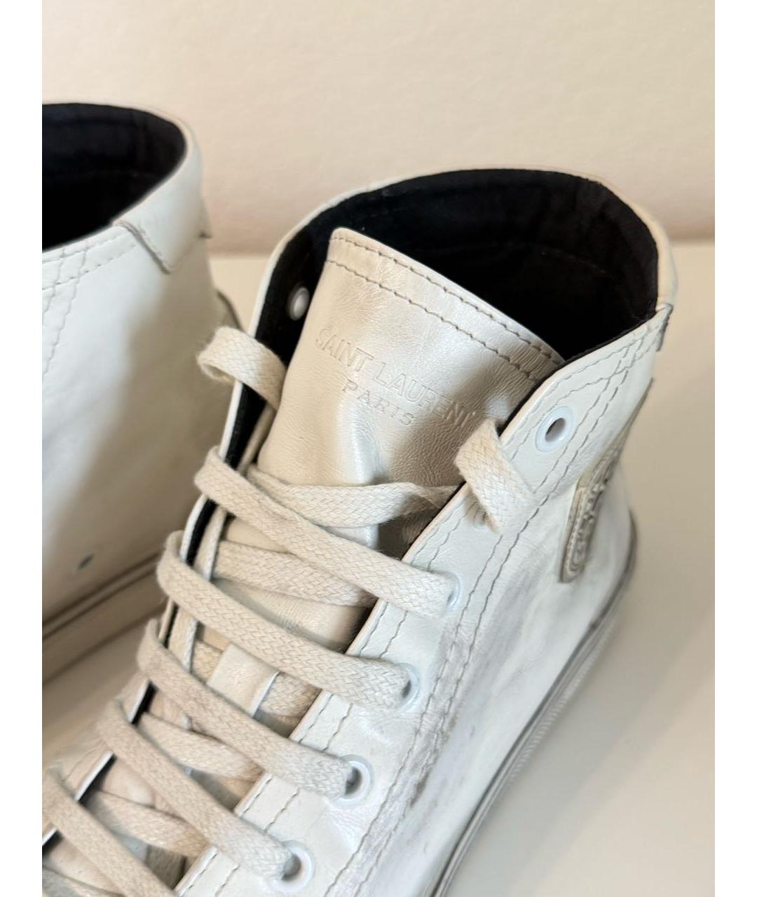 SAINT LAURENT Белые кожаные кеды, фото 6