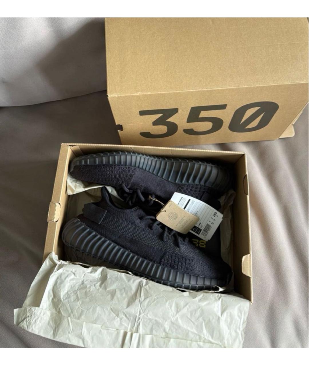 ADIDAS YEEZY Черные текстильные низкие кроссовки / кеды, фото 5