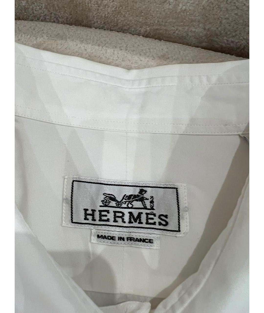 HERMES Белая хлопковая классическая рубашка, фото 3