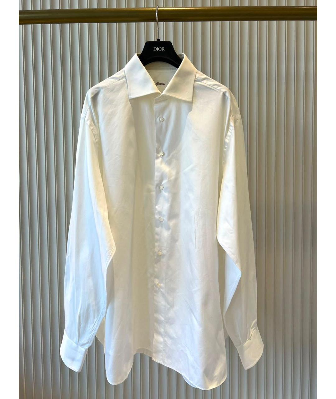 BRIONI Белая хлопковая классическая рубашка, фото 8
