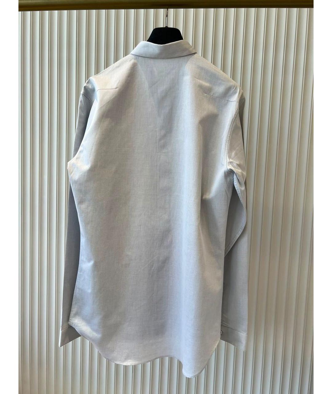 CHRISTIAN DIOR Серая хлопковая классическая рубашка, фото 2