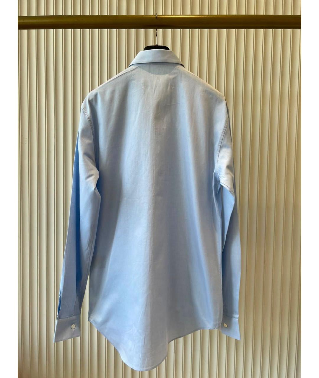 CHRISTIAN DIOR Голубая хлопковая классическая рубашка, фото 2