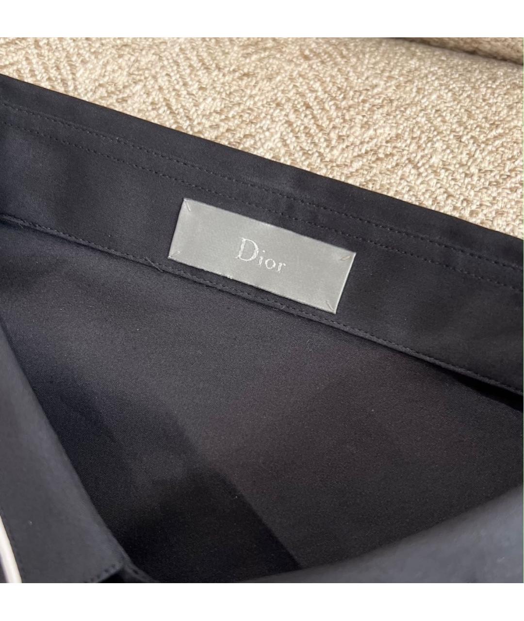 CHRISTIAN DIOR Черная хлопковая классическая рубашка, фото 5