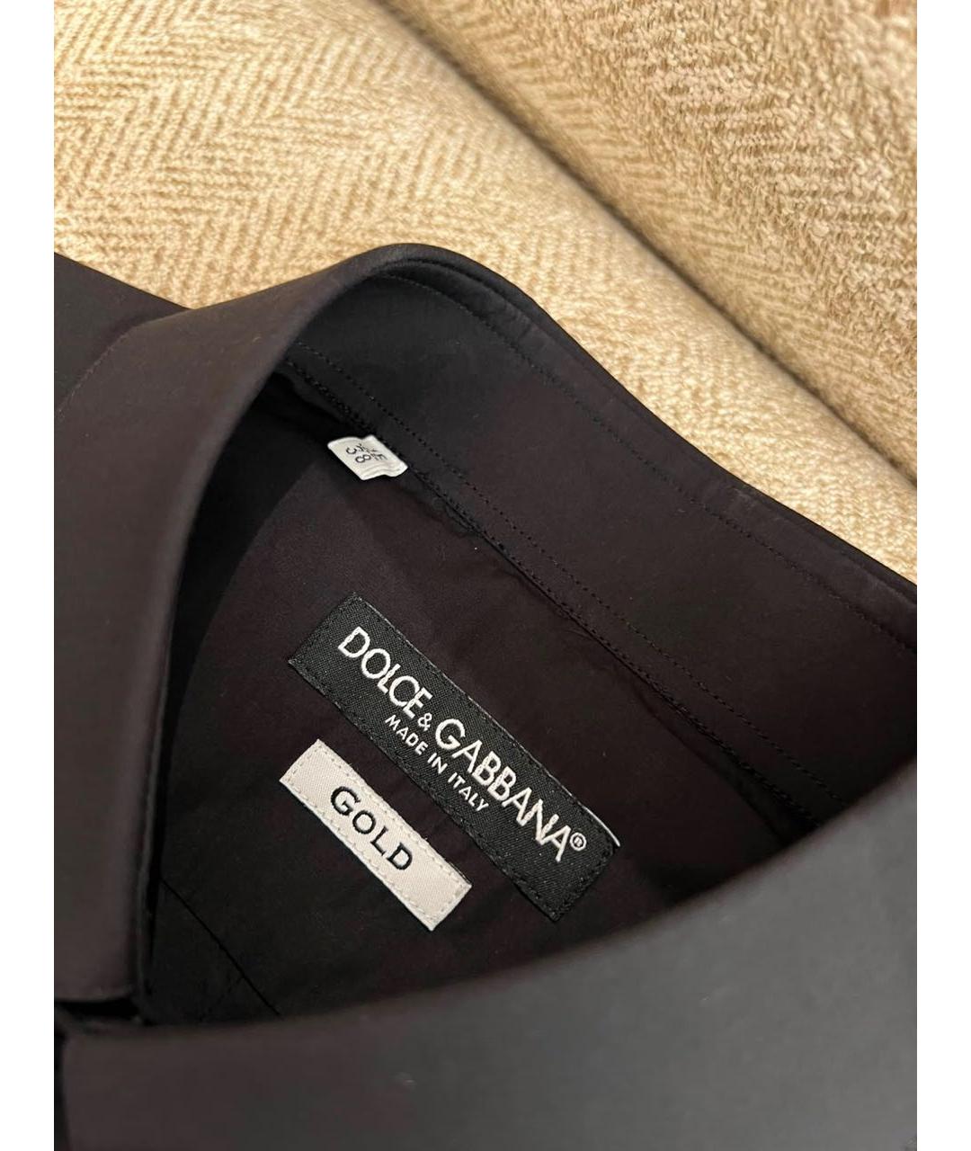 DOLCE&GABBANA Черная хлопковая классическая рубашка, фото 4