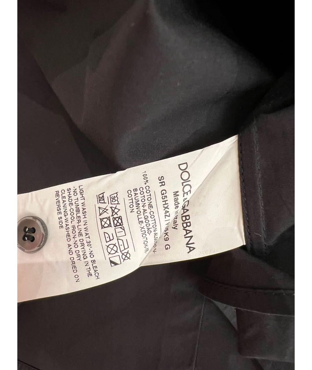 DOLCE&GABBANA Черная хлопковая классическая рубашка, фото 7