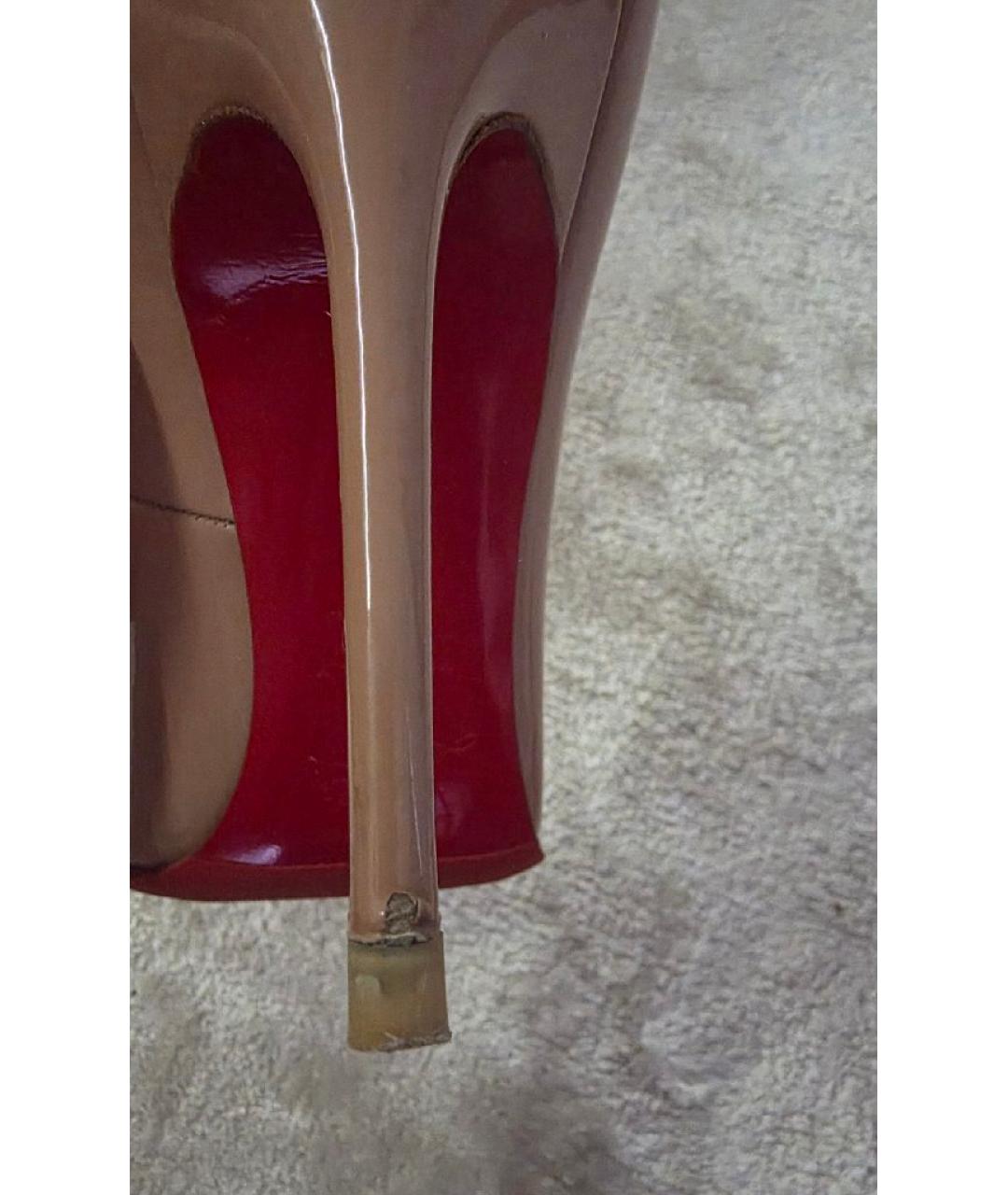 CHRISTIAN LOUBOUTIN Бежевые кожаные туфли, фото 7