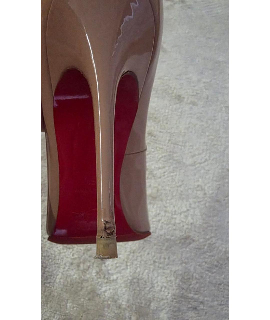 CHRISTIAN LOUBOUTIN Бежевые кожаные туфли, фото 8