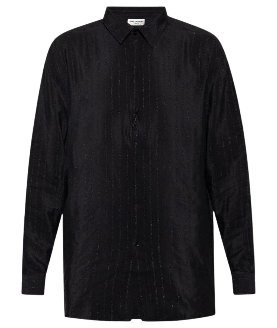 SAINT LAURENT Черная шелковая классическая рубашка, фото 1