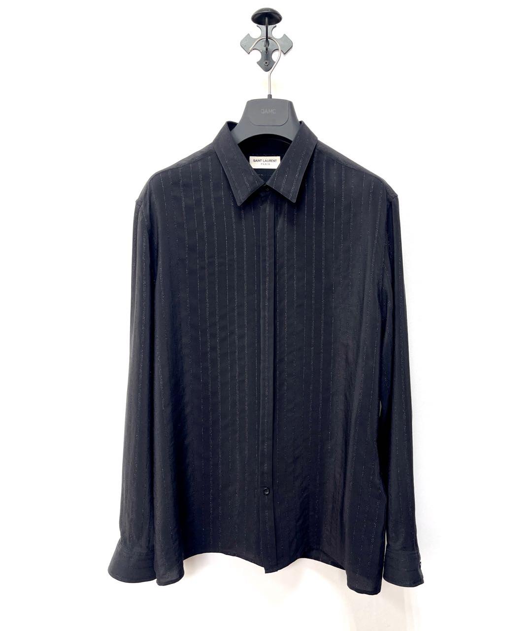 SAINT LAURENT Черная шелковая классическая рубашка, фото 2