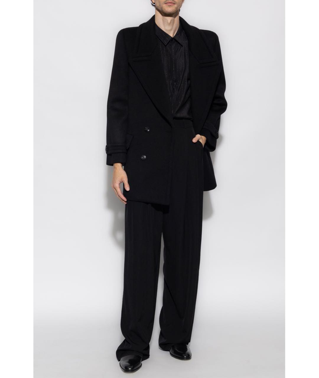 SAINT LAURENT Черная шелковая классическая рубашка, фото 7