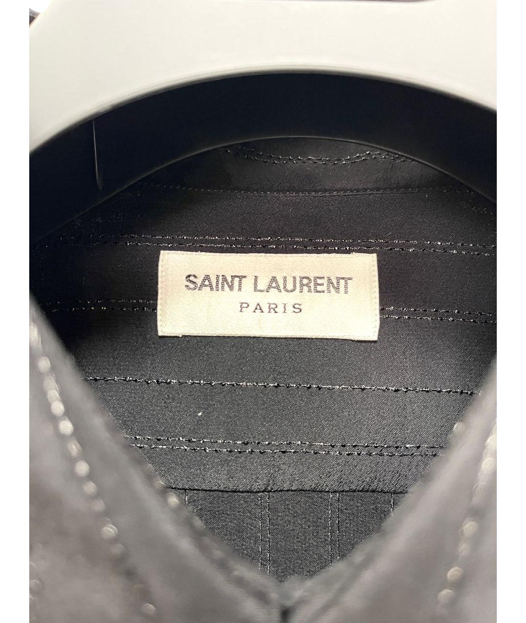 SAINT LAURENT Черная шелковая классическая рубашка, фото 4